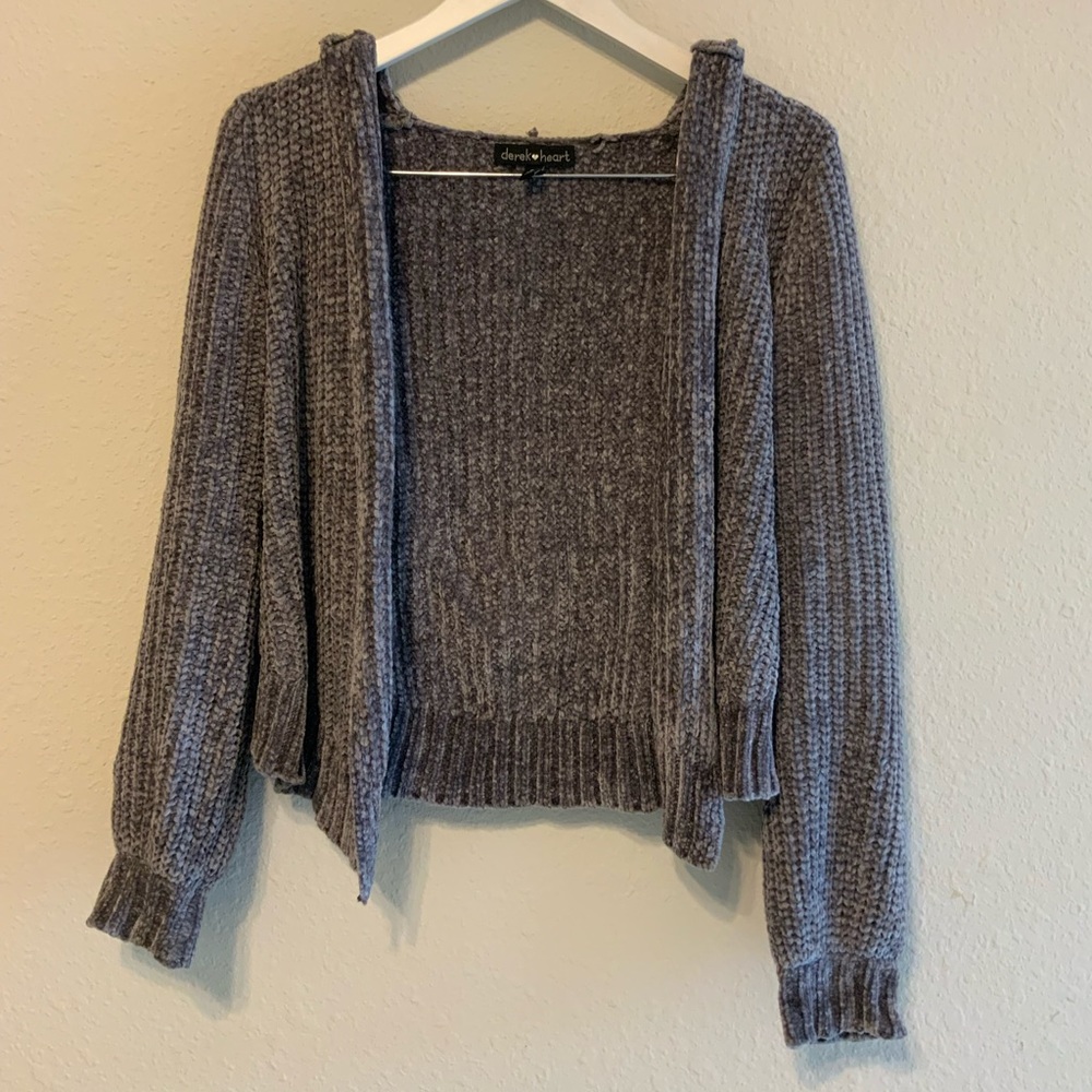 Derek heart knit cardigan with hood size Small